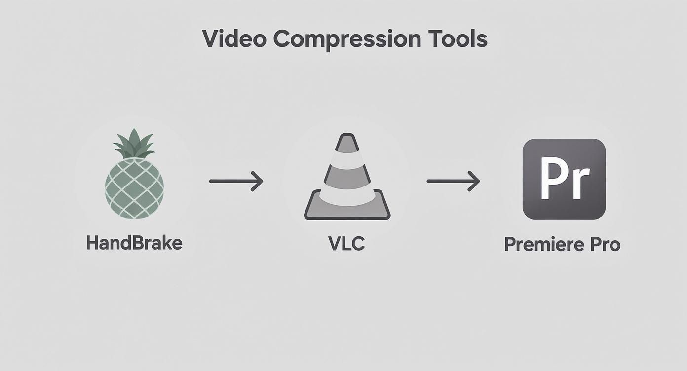 Infographic about how to compress a mp4 video