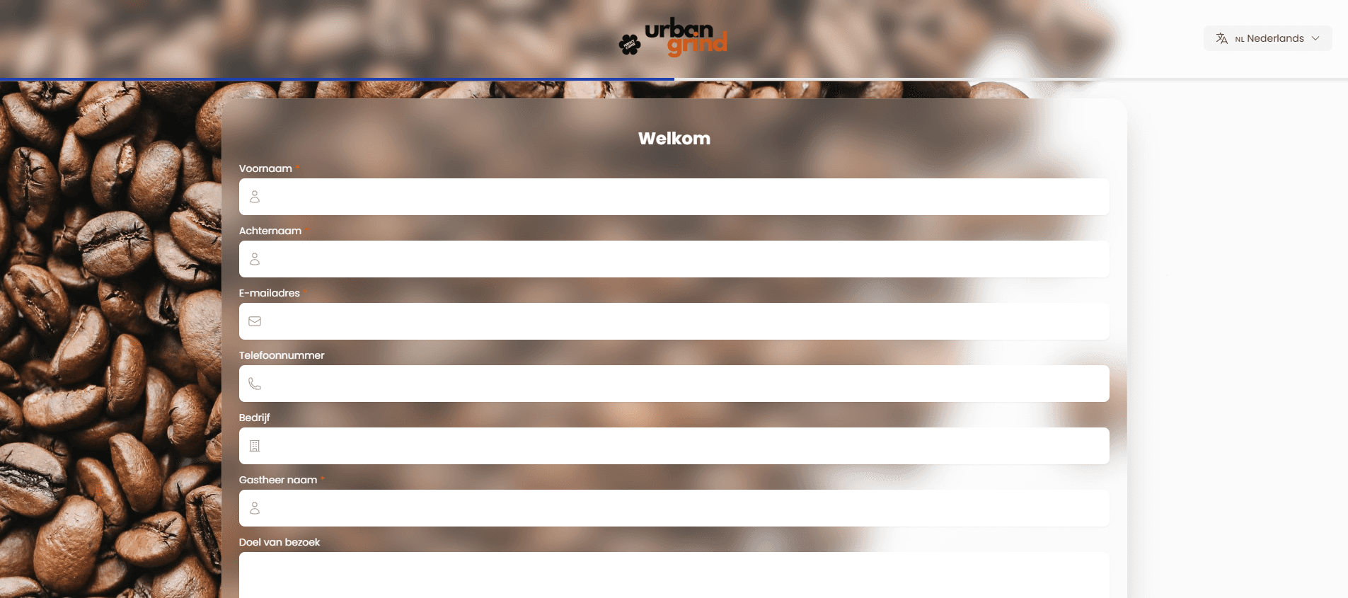 Gepersonaliseerde bezoekersregistratie kiosk 