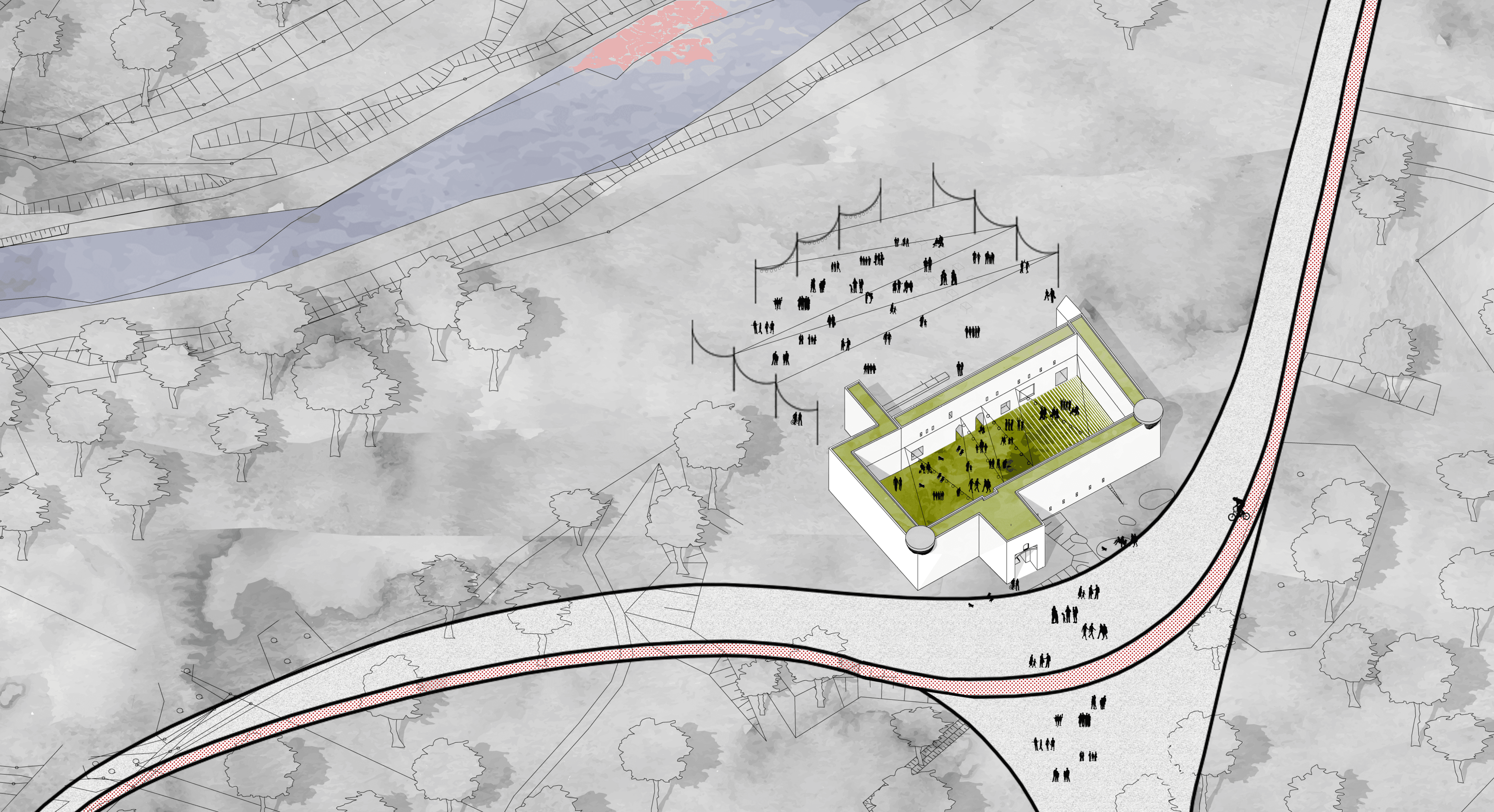 Left bank of the Vistula in Toruń, Poland — urban design competition entry, image 7, PNDT architects