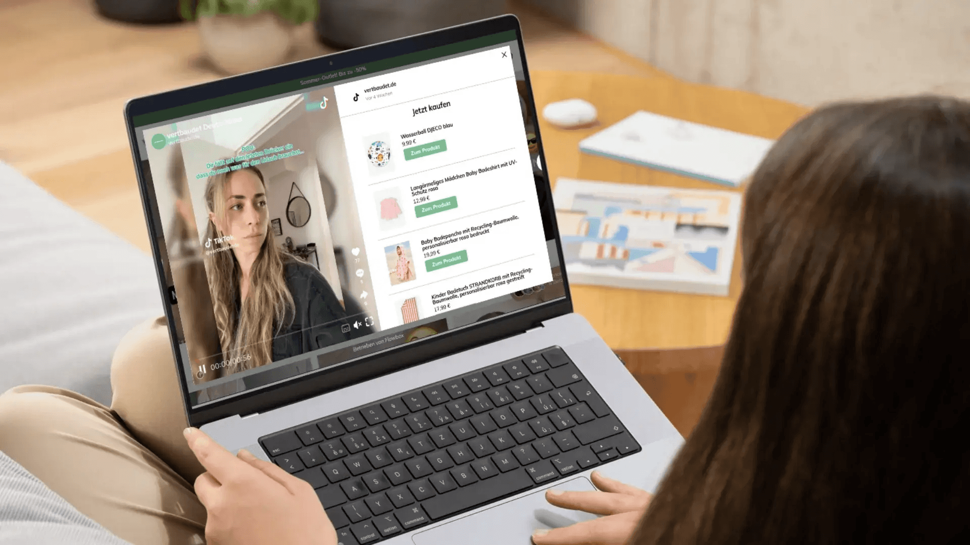Woman watching videos on laptop - : POV Ideas for TikTok