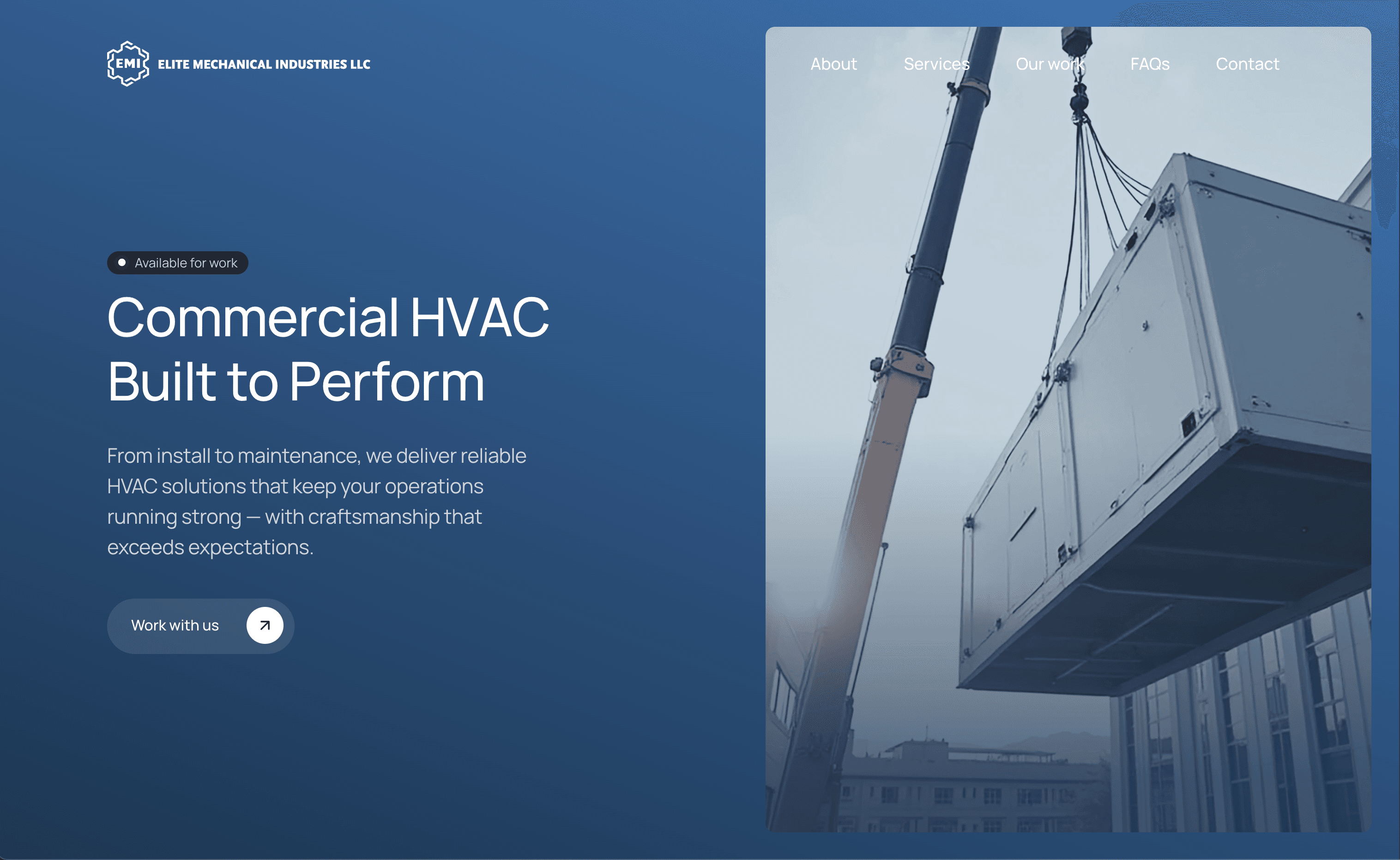 Crane Lifting Air Conditioning 