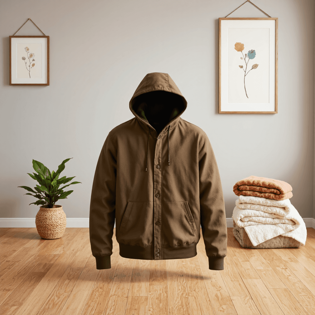product photography of hooded jacket