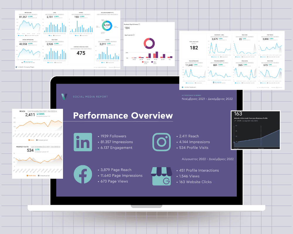 Performance reporting design for VERALLIS, focusing on structure and data clarity