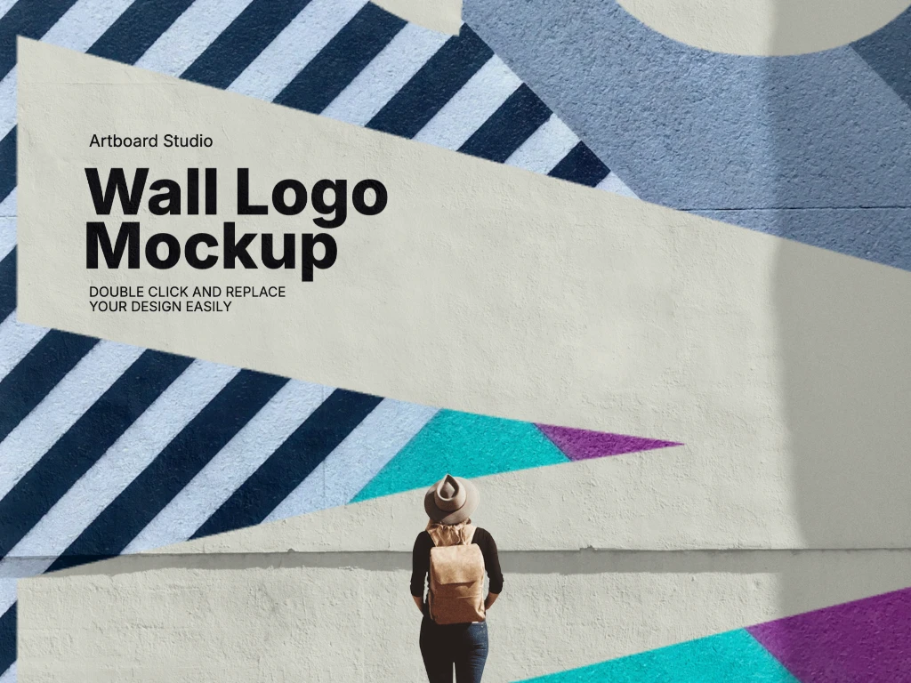 Wall logo mockup