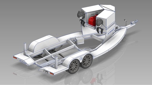 JETSPEED FULL SPRINT RACE TRAILER DESIGNWITH FRONT TOOL BOXS & REAR TABLE
