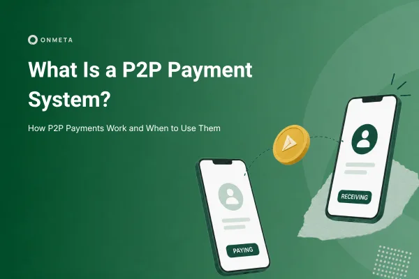 P2P payment system showing cryptocurrency transfer between two users