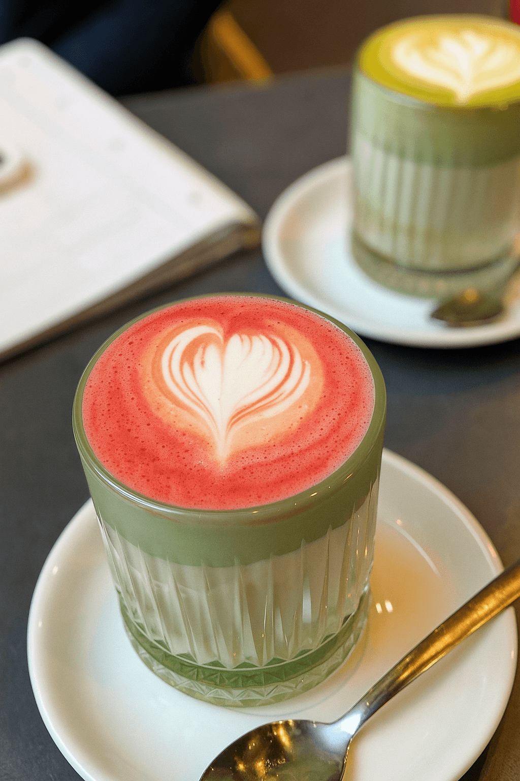 strawberry matcha latte