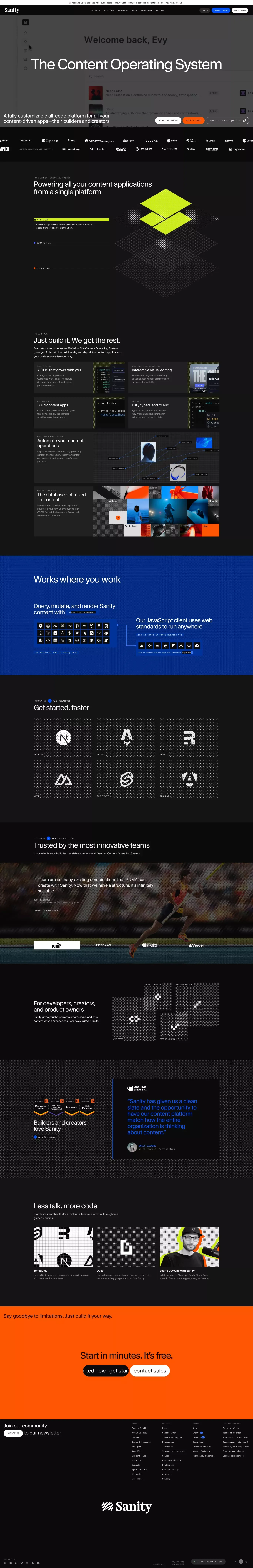 The Content Operating System portfolio page screenshot showcasing Design and Tech design