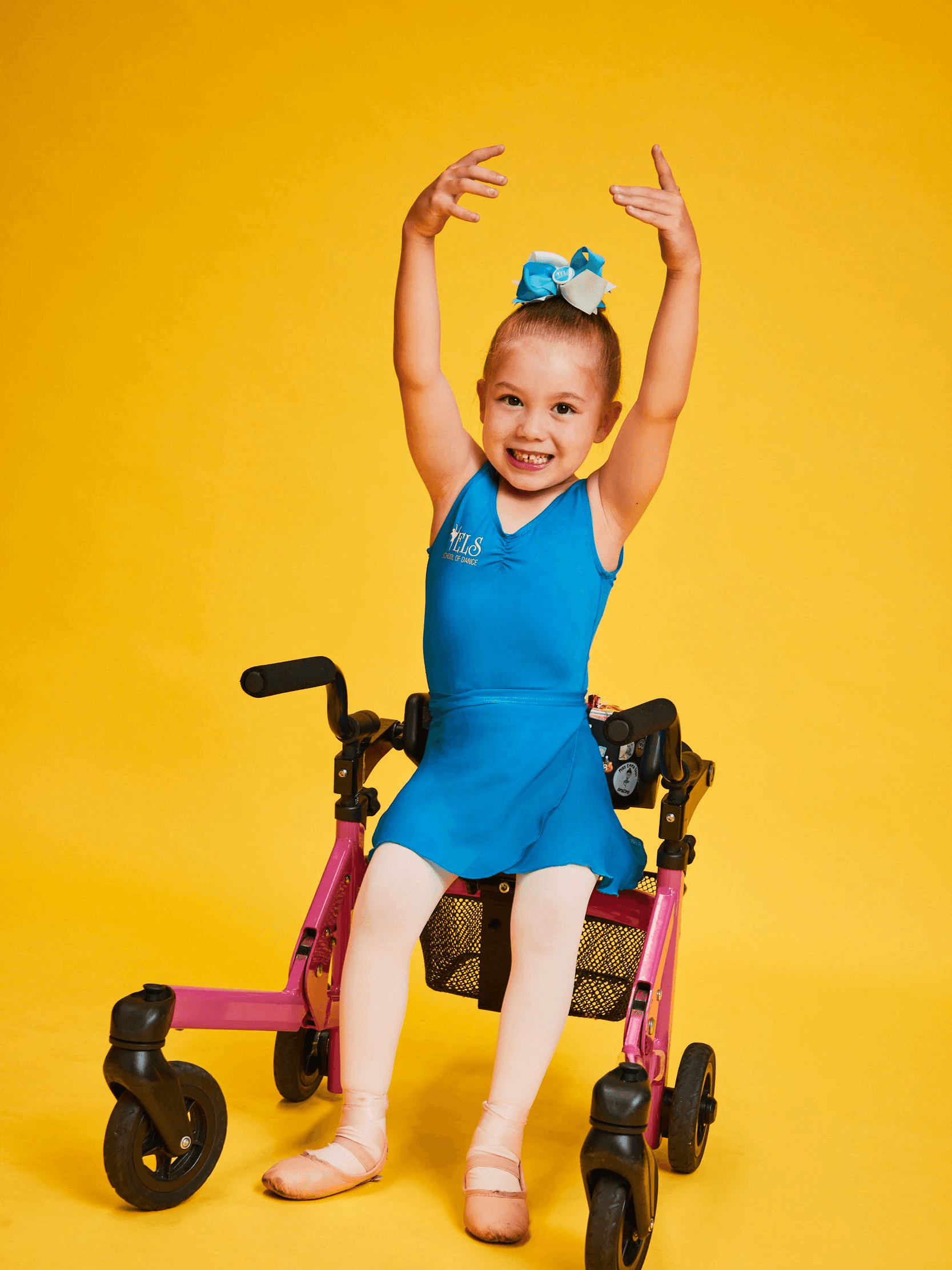 picture of girl dancing in walker