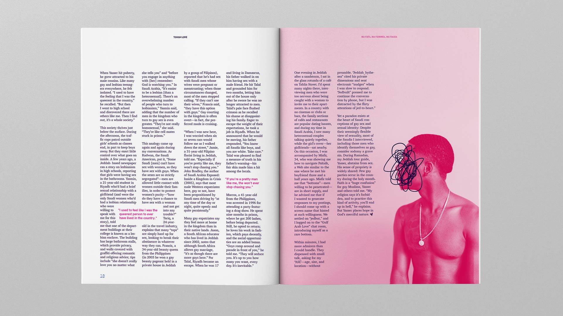 Renee Freiha "tough love" magazine sample