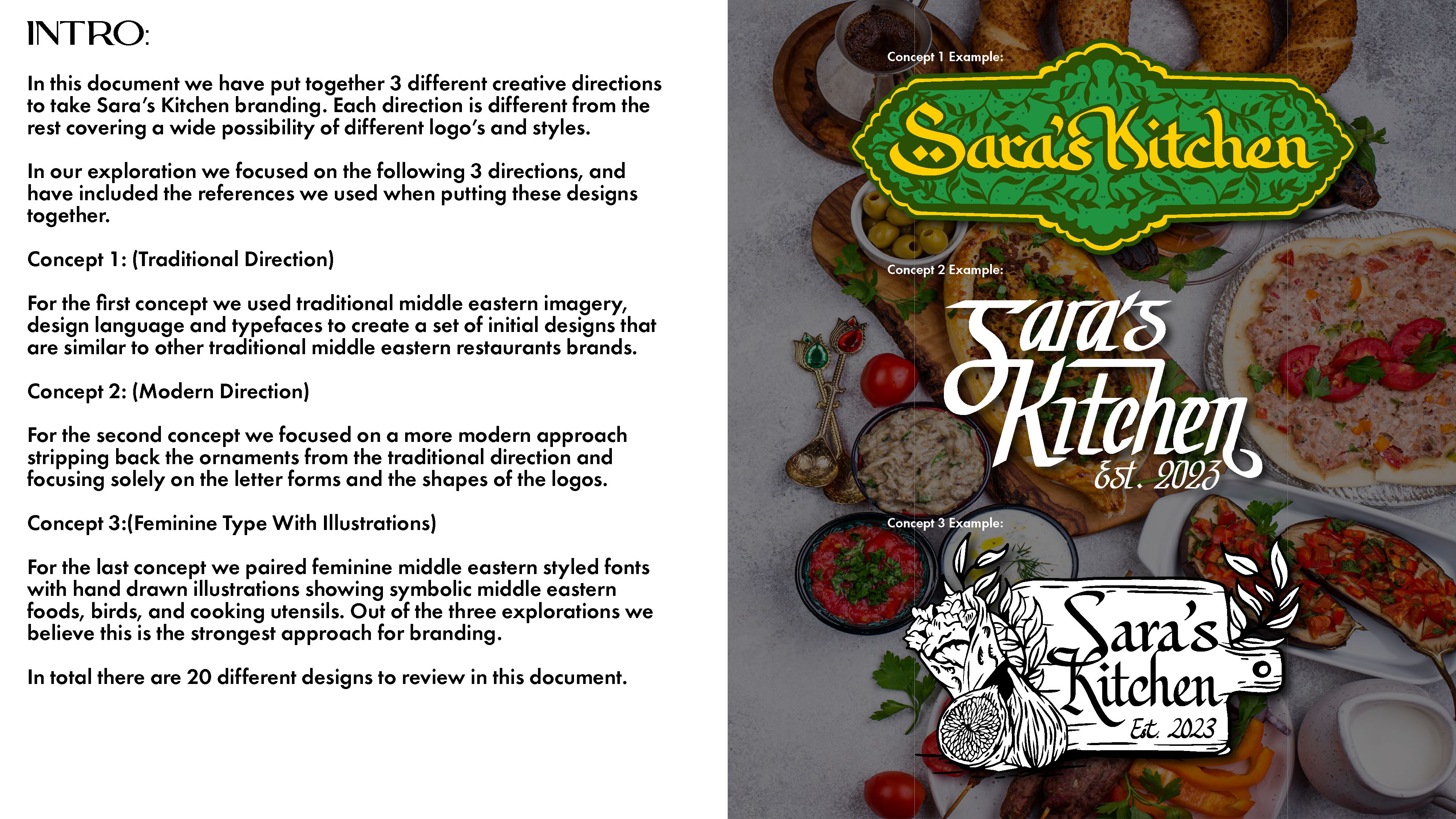 Saras Kitchen Brand Exploration slide