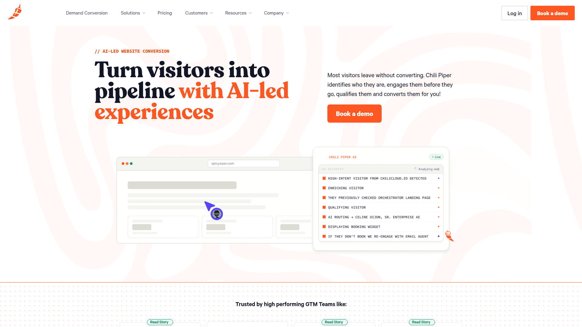 Screenshot of https://www.chilipiper.com