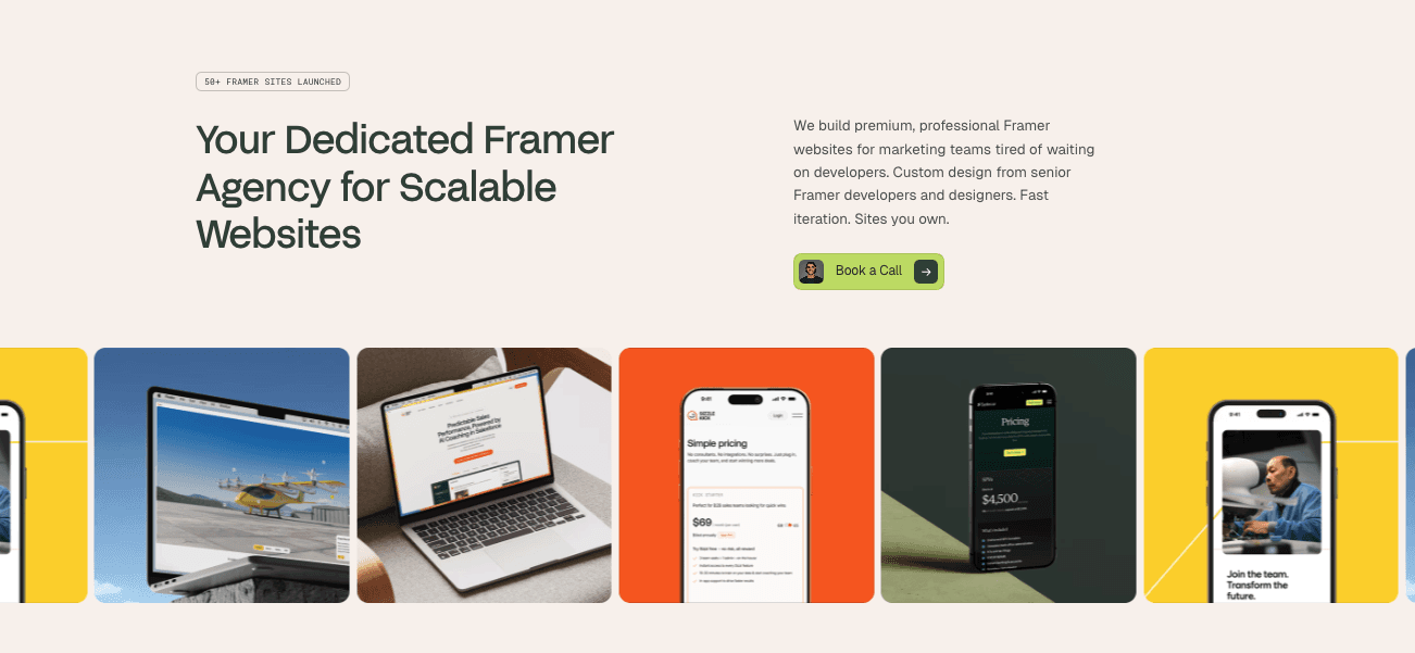 create beautifu framer website