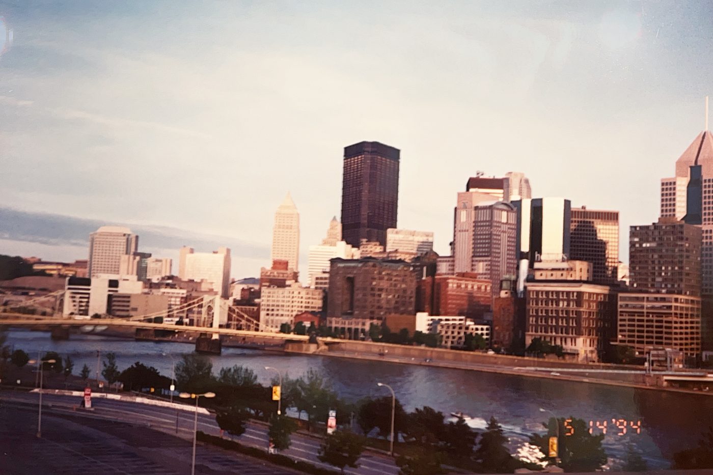 Downtown skyline of the city this drive starts from, on the way to Vincent William Wine in Madison, Ohio