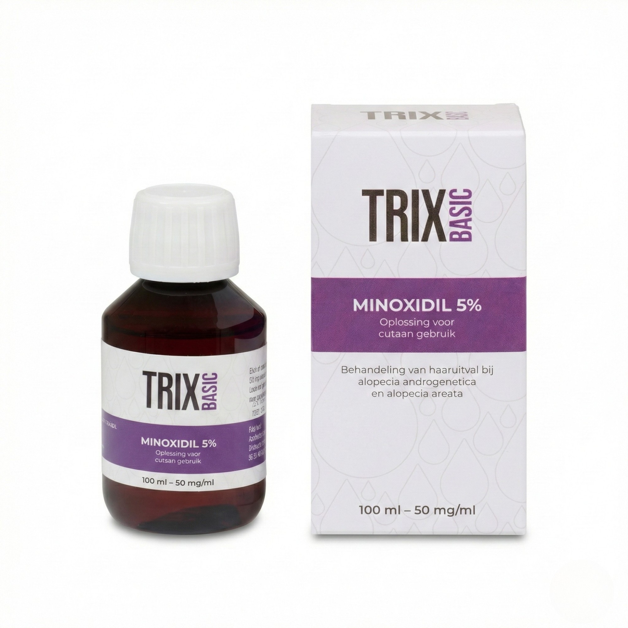 TRIX Basic Minoxidil in verpakking.