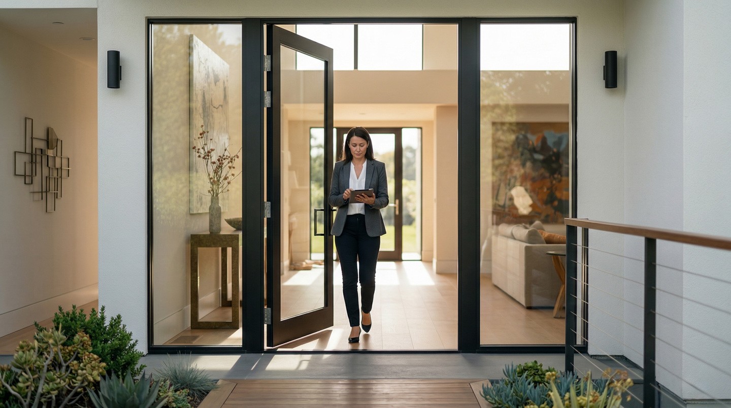 Certified appraiser reviewing residential property appraisal report