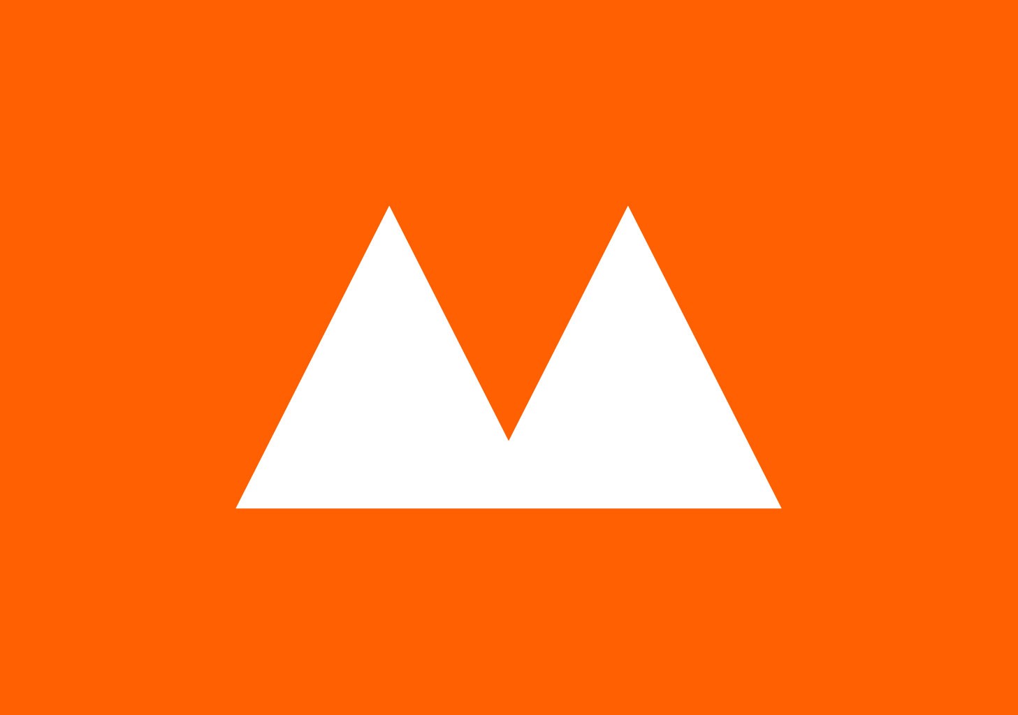 Brand mark in white on oragne background for Music Mallorca