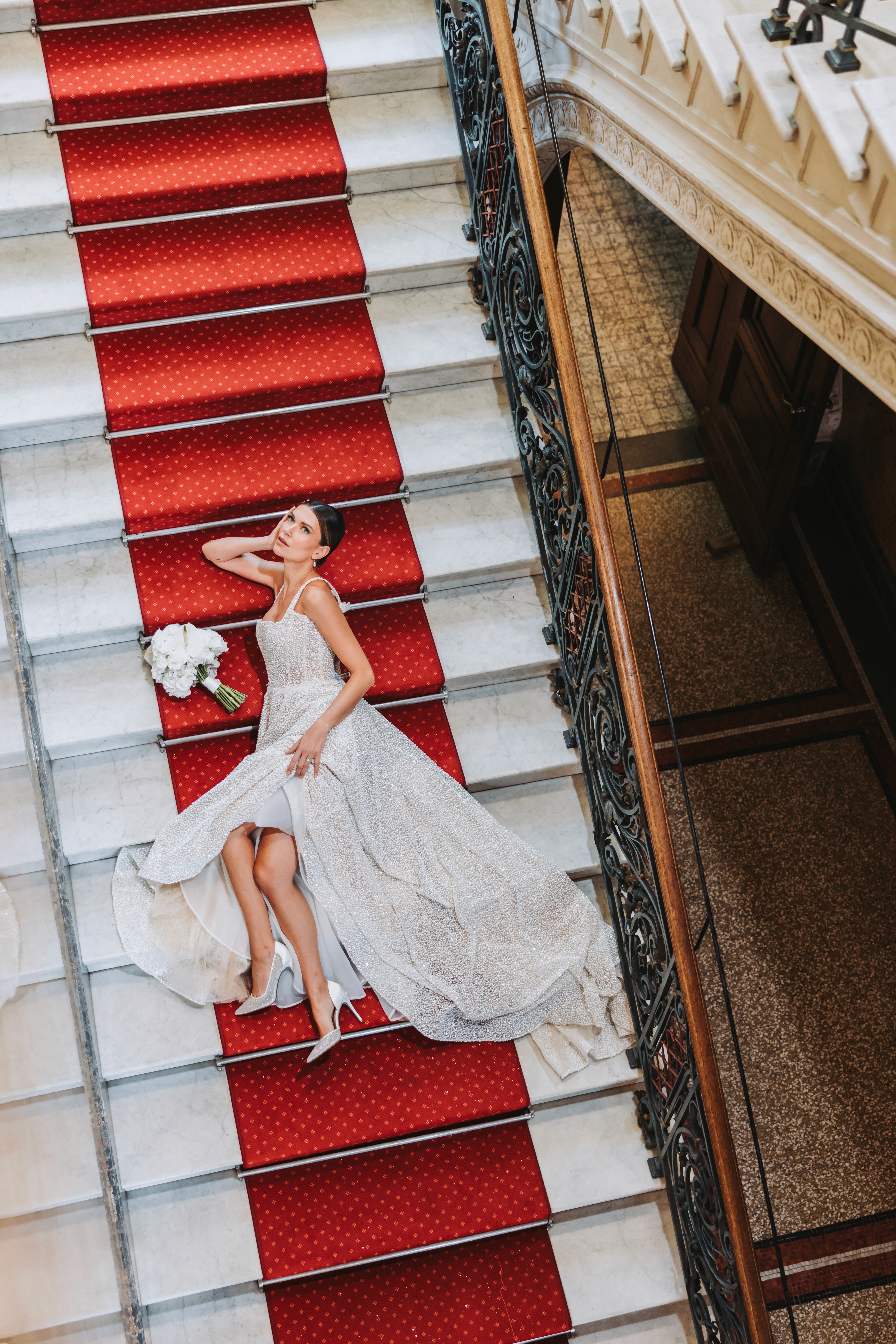 Stylish model in crowd