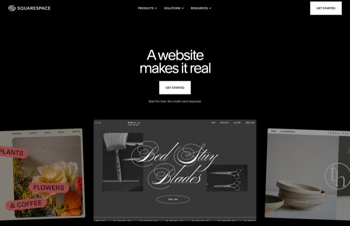 Squarespace homepage