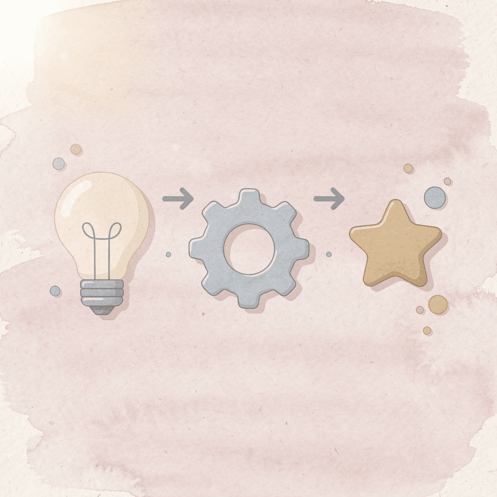 Three icons showing audio practice leading to conversation skills