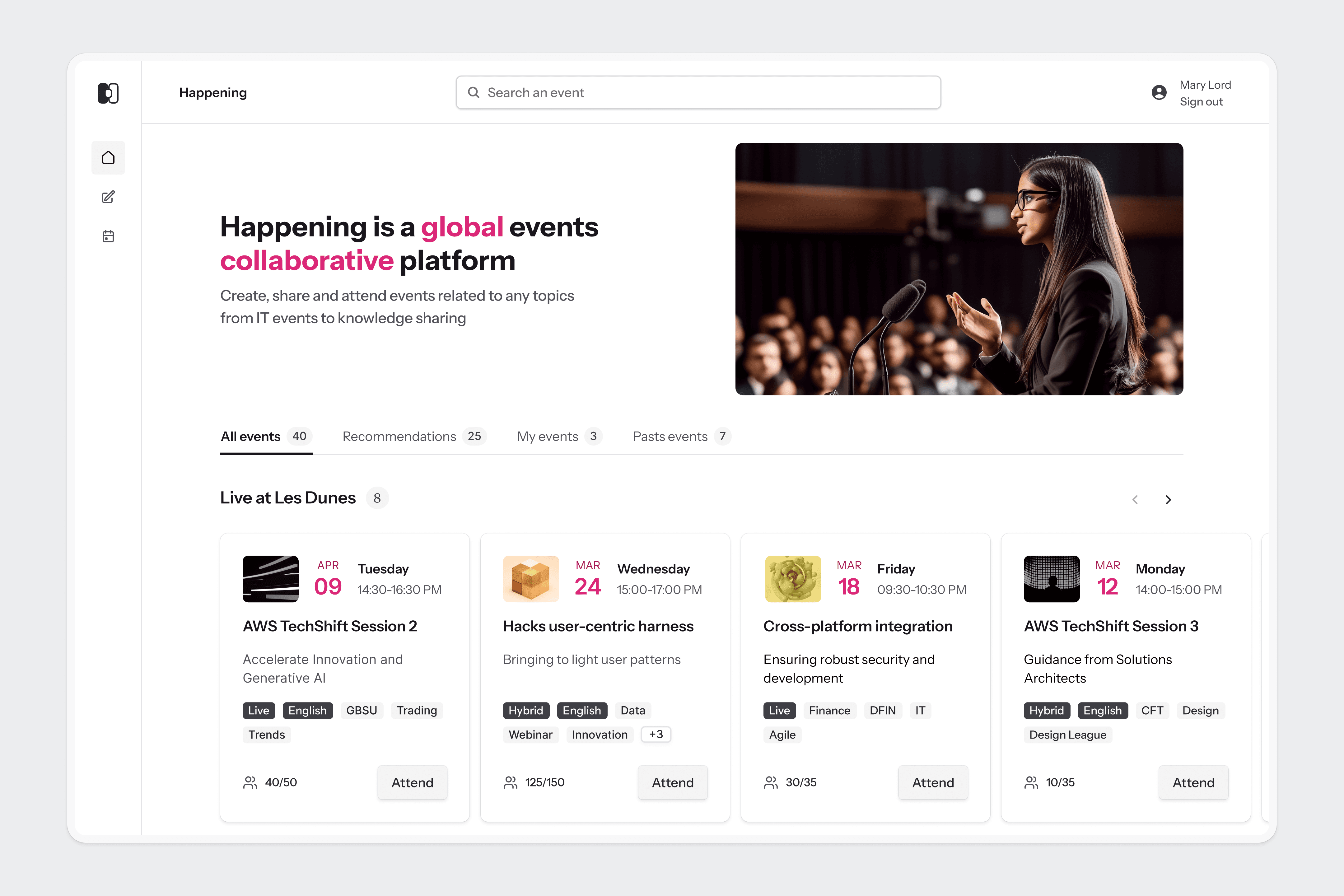 SG Happening events Home