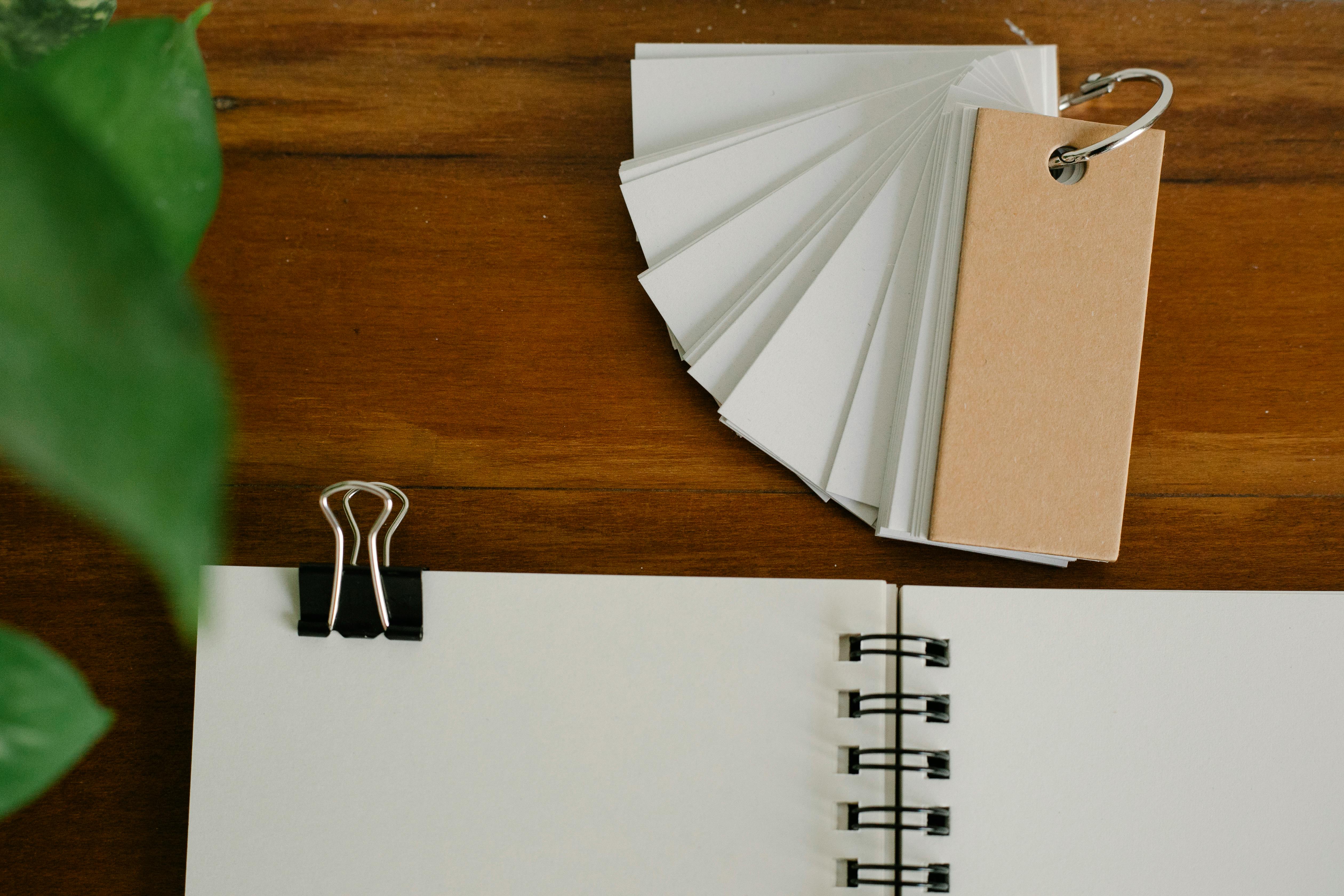 Empty tags placed near notebook