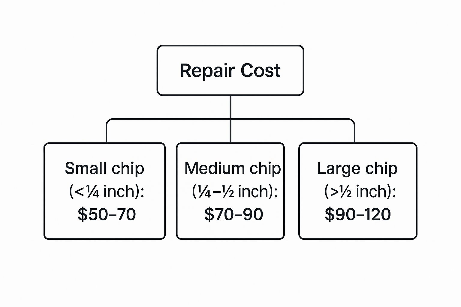 Infographic about windshield chip repair cost near me