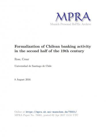 Formalization of Chilean banking activity in the second half of the 19th century