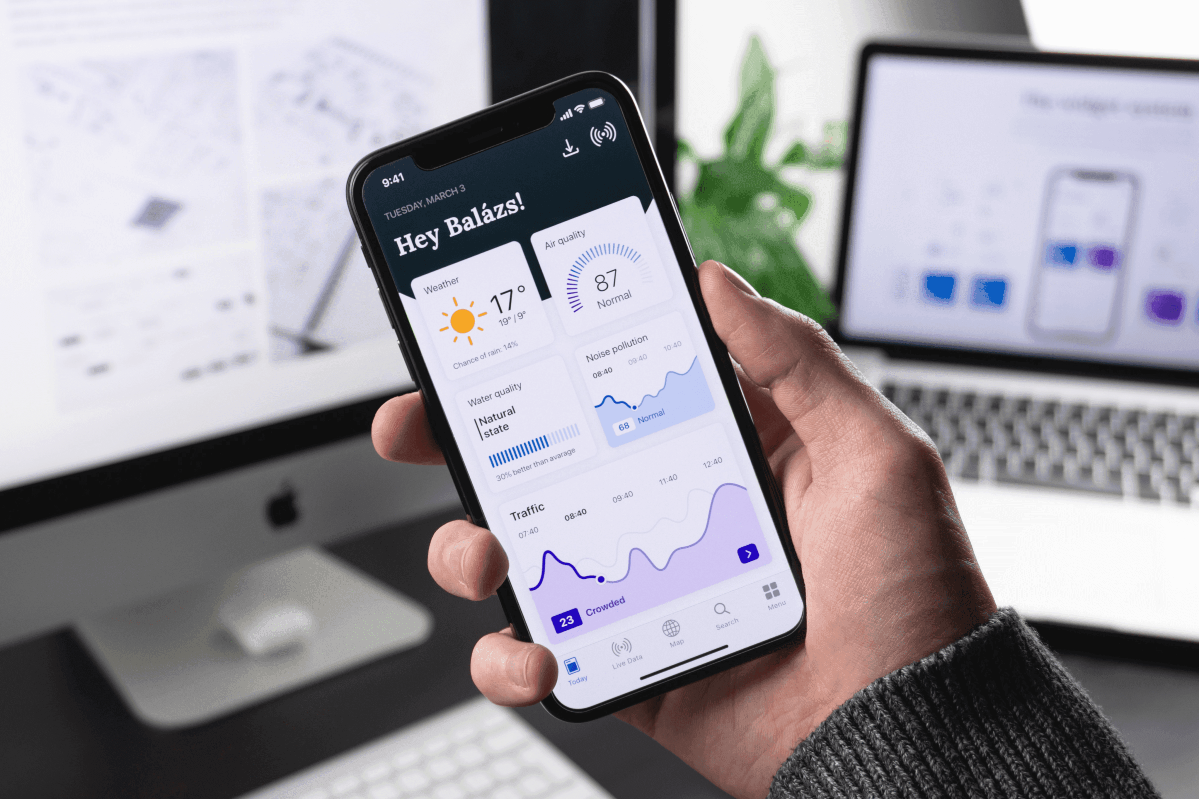 The finished app on a phone