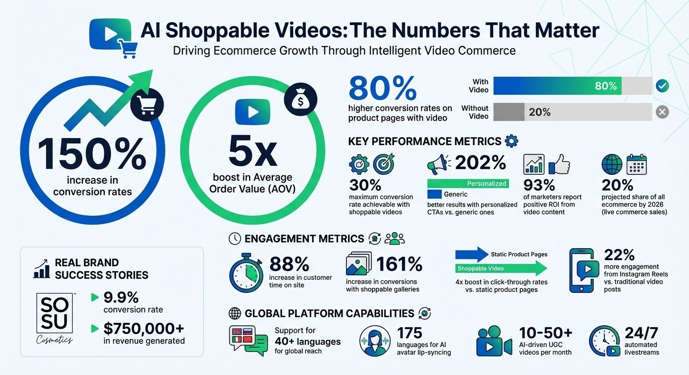 AI Shoppable Video Performance Statistics and ROI Benefits for Ecommerce