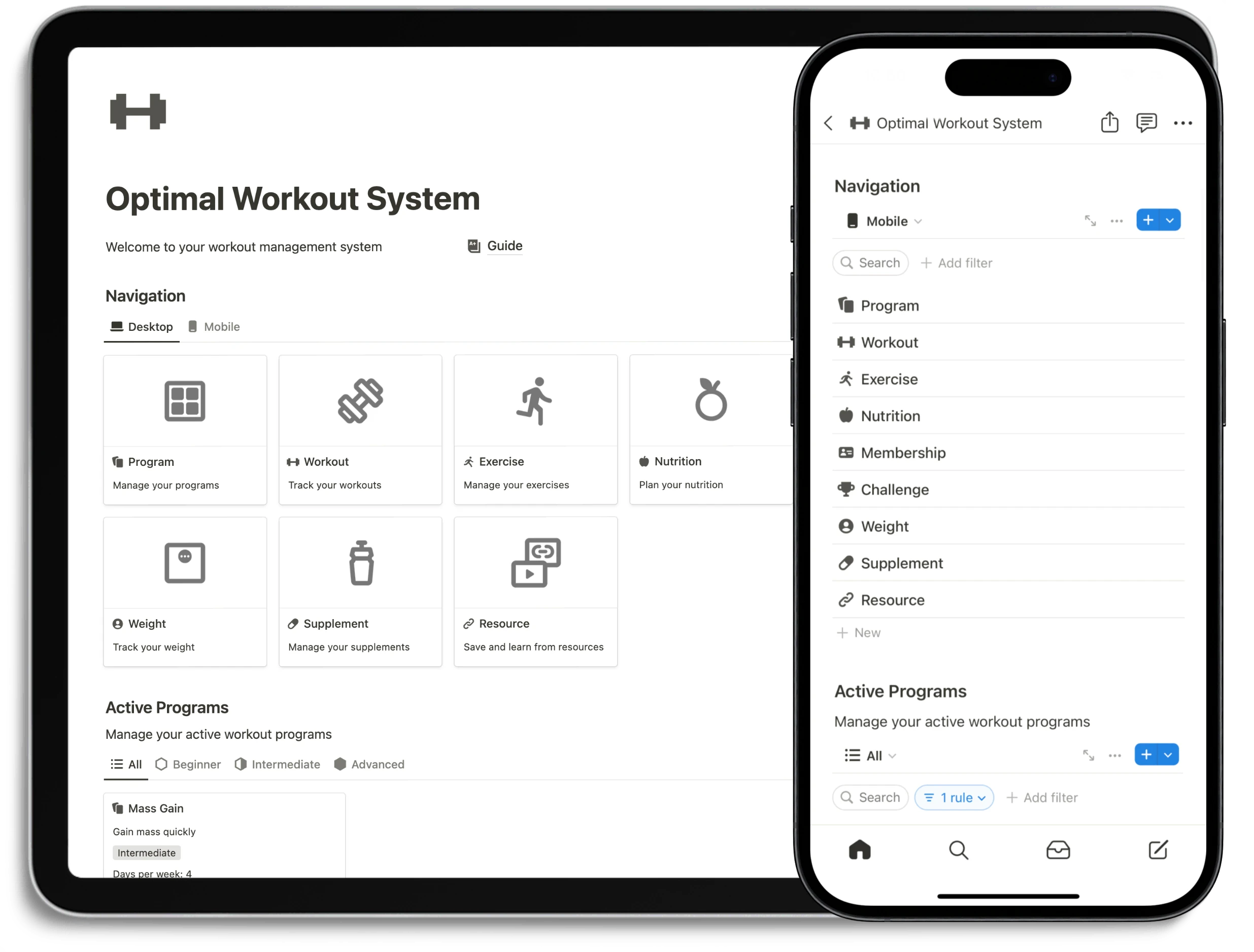 Notion Optimal Workout System - Multi Device