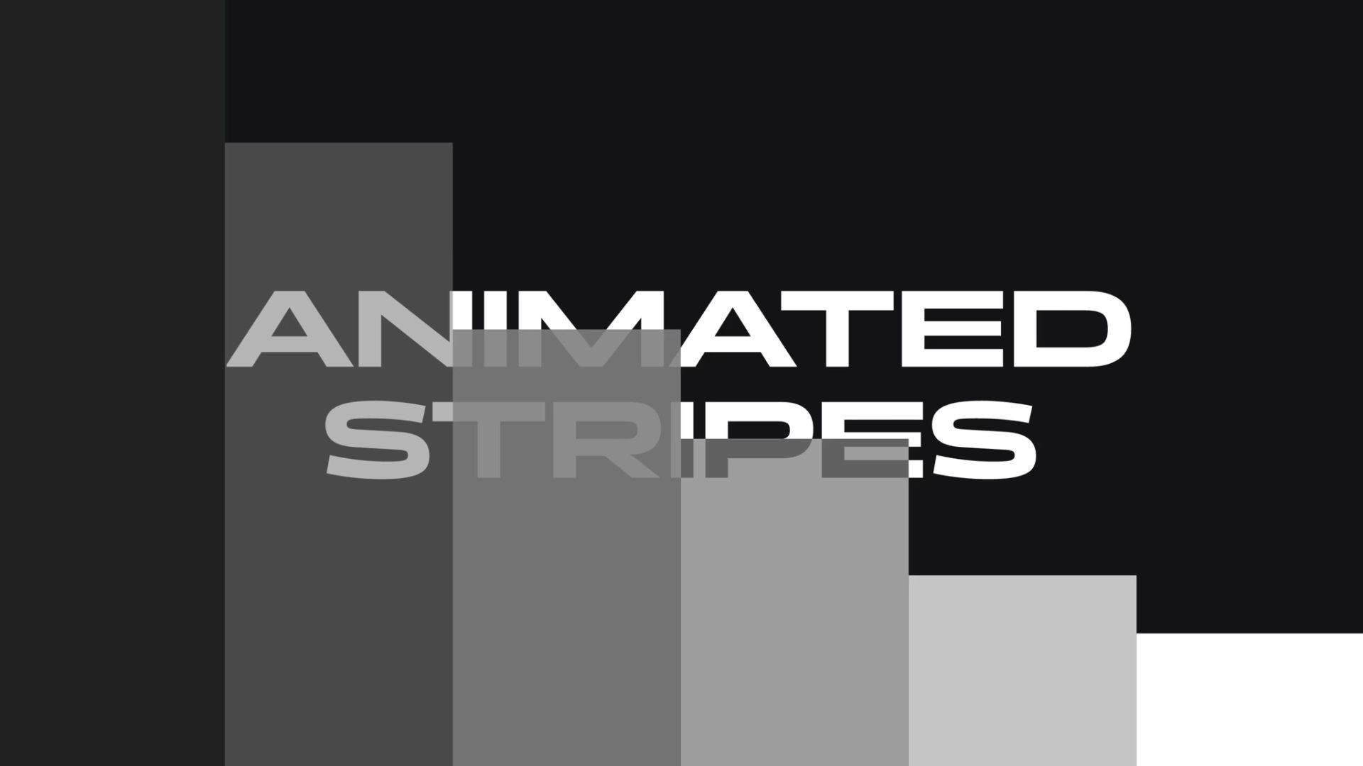 Graphic titled 'ANIMATED STRIPES' featuring various shades of gray vertical bars in a modern design on a black background