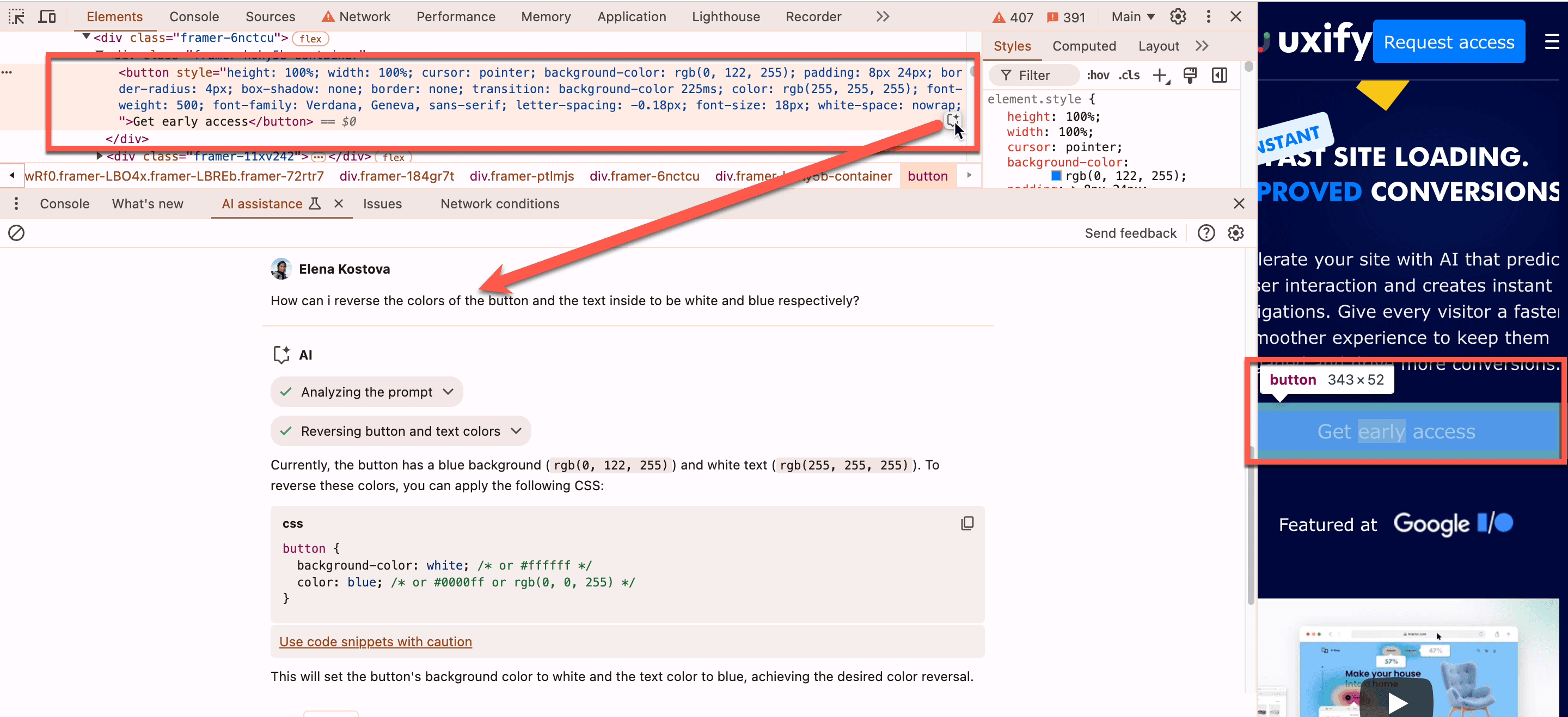 Example questions that can be handled by the new AI Assistant