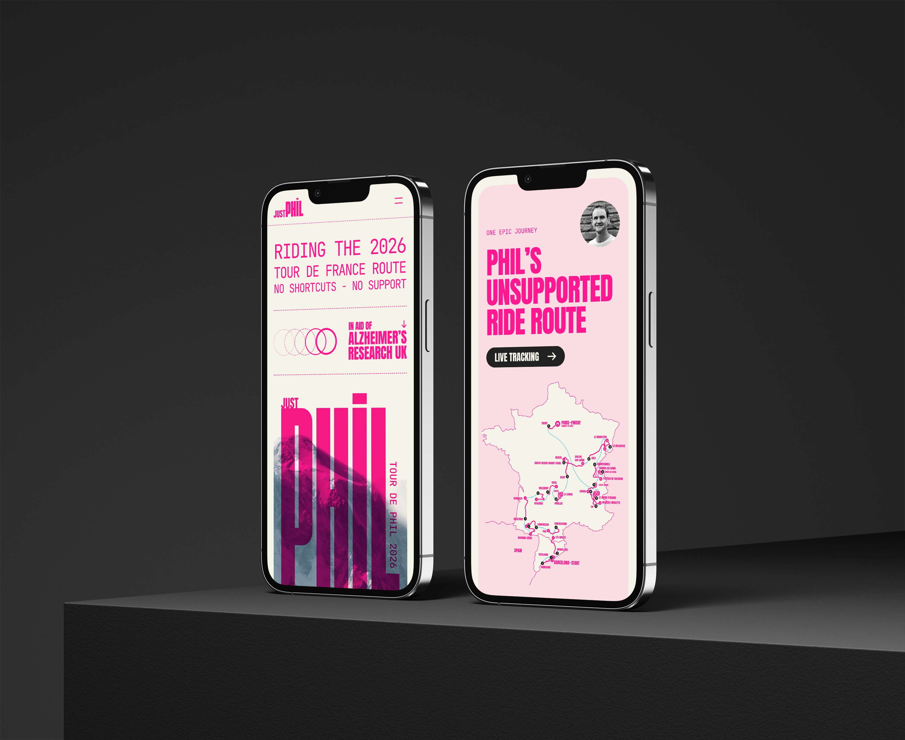 Just Phil mobile screens on laptops.