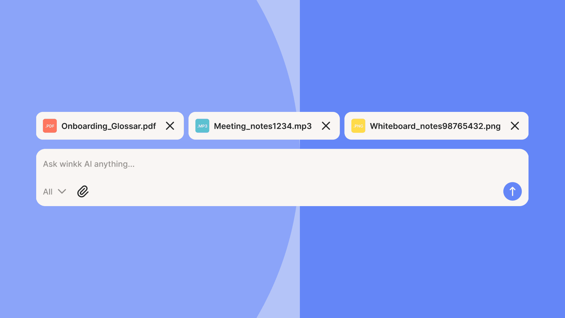 Chat interface with attachments