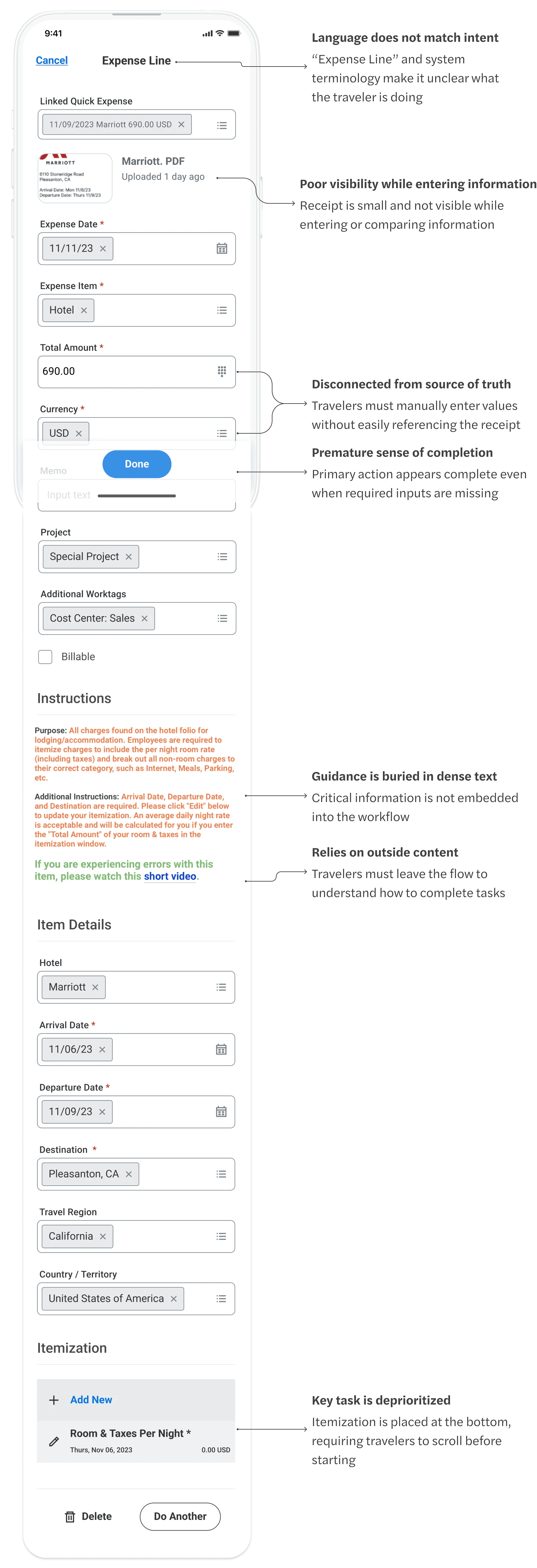 Current expenses submission form