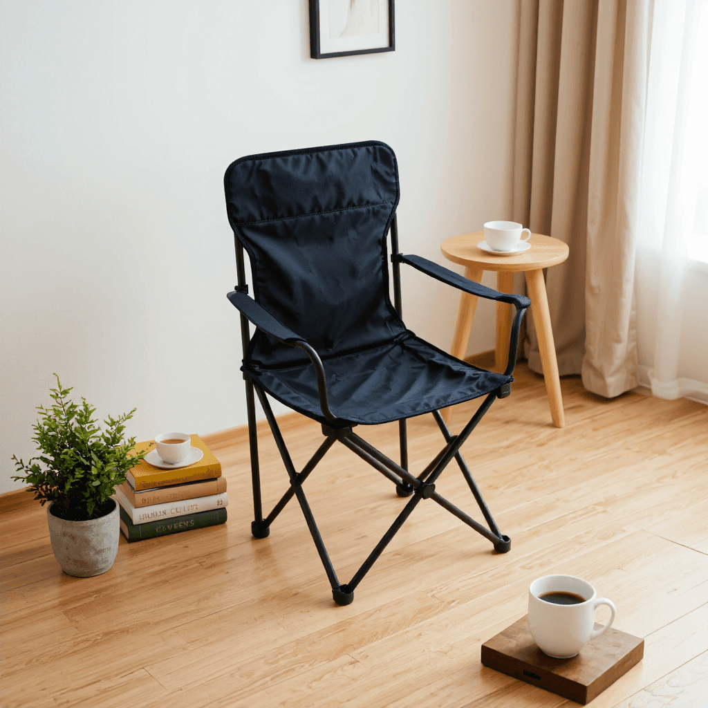 product photography of small, foldable chair