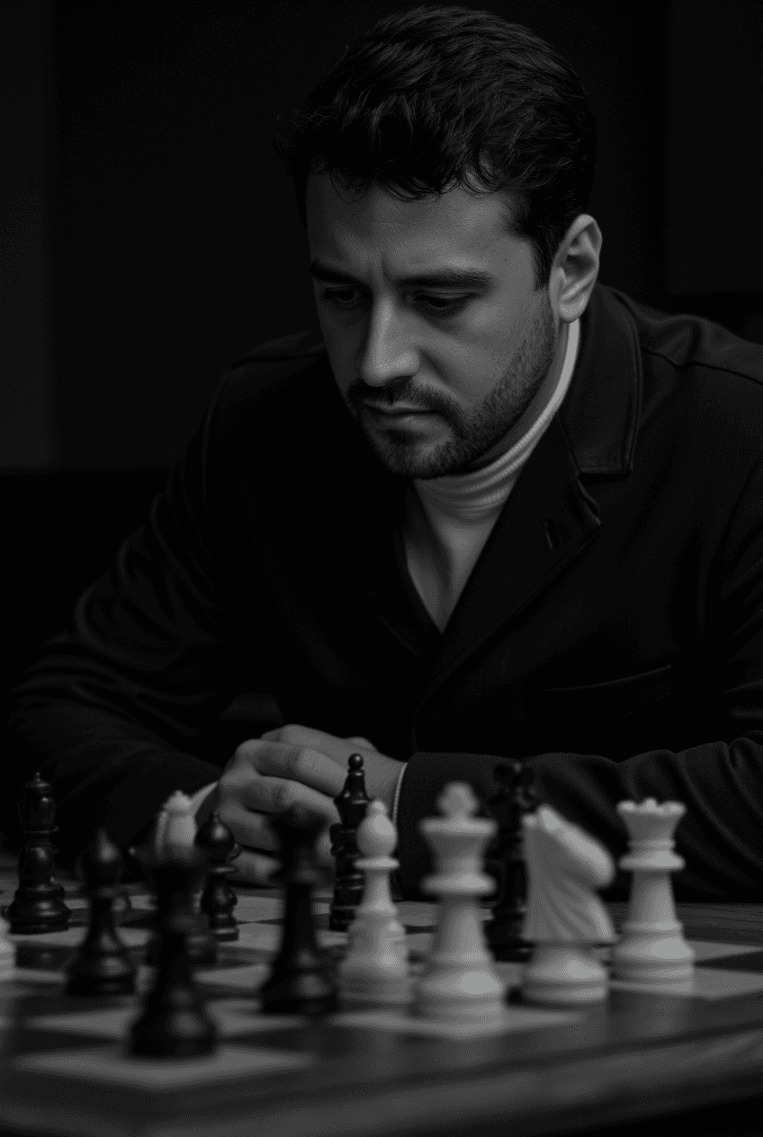 Concetrated triathlete grayscale