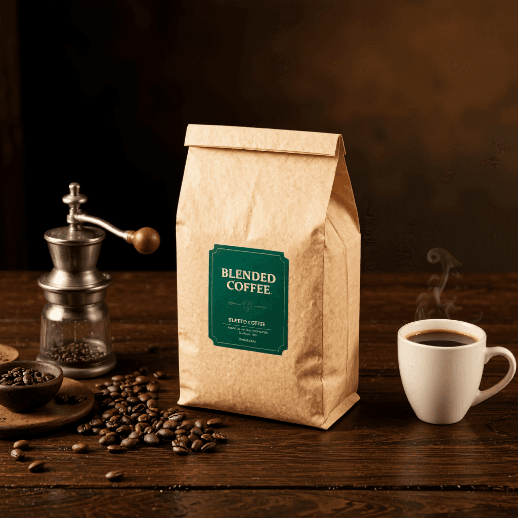 product photography of a box of blended coffee