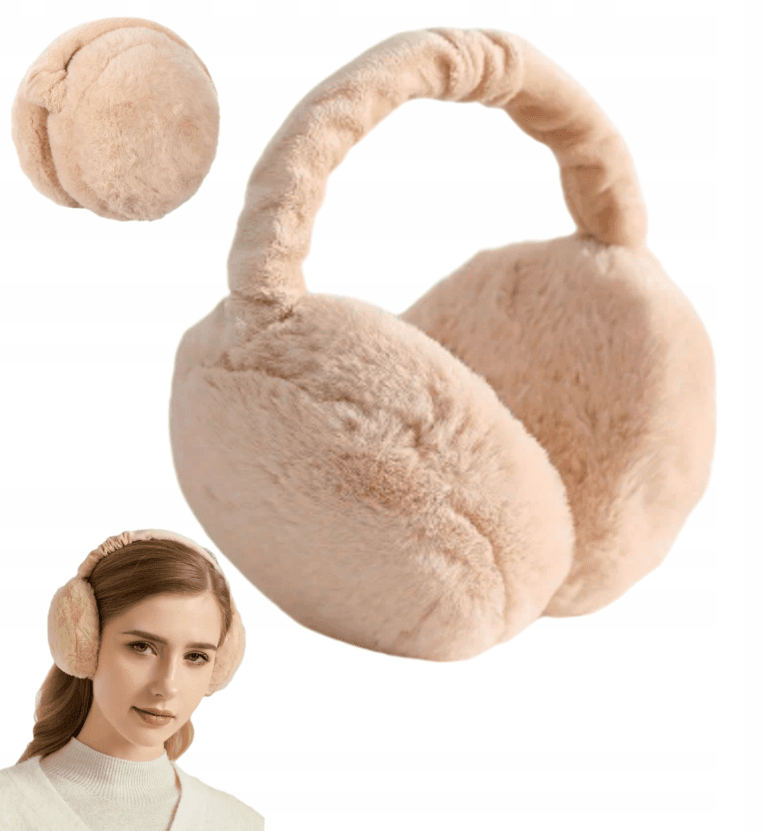 nauszniki zimowe beżowe