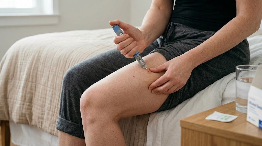 Tirzepatide injection site thigh