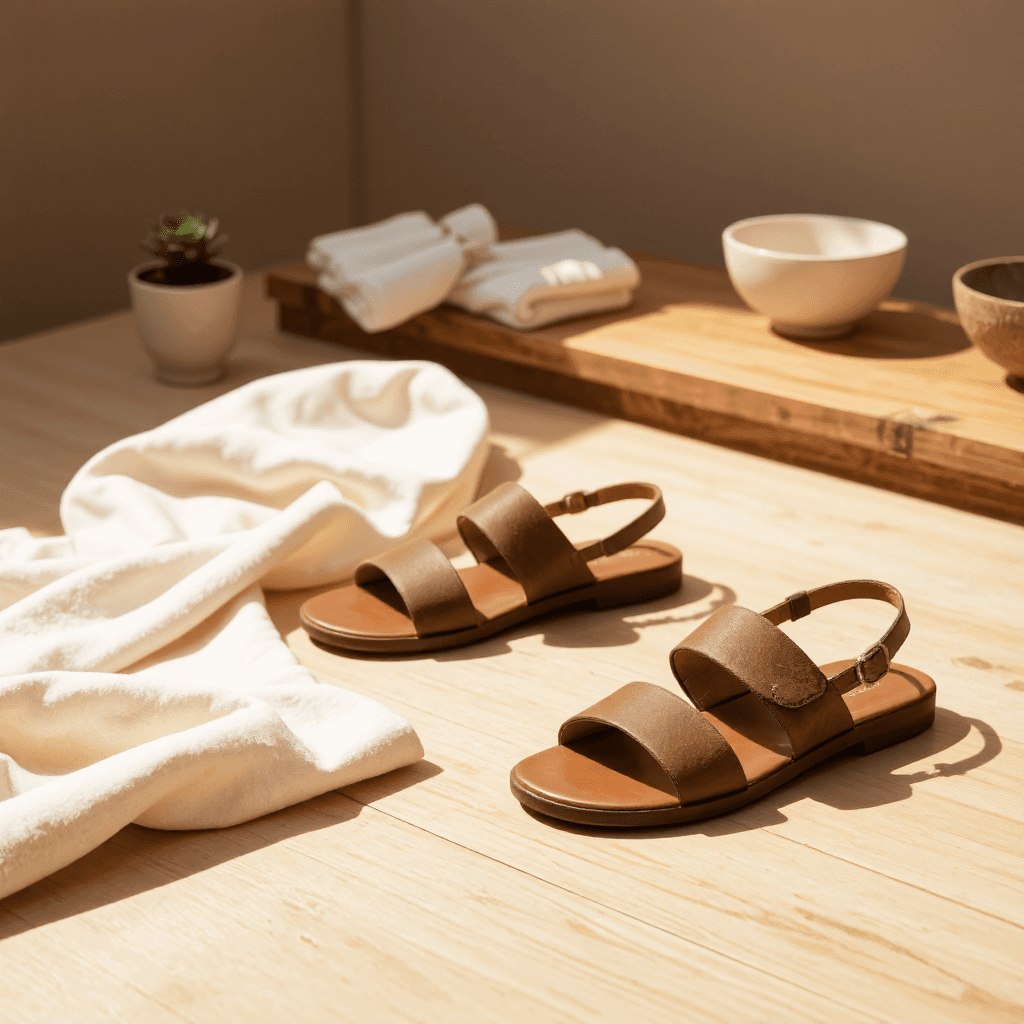 product photography of sandals