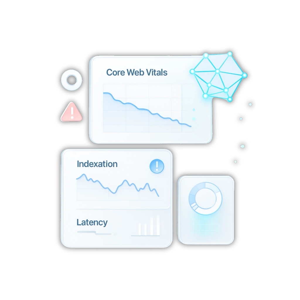 Dashboard mit schlechten SEO Zahlen hinsichtlich Visibility und Conversion Rate 3