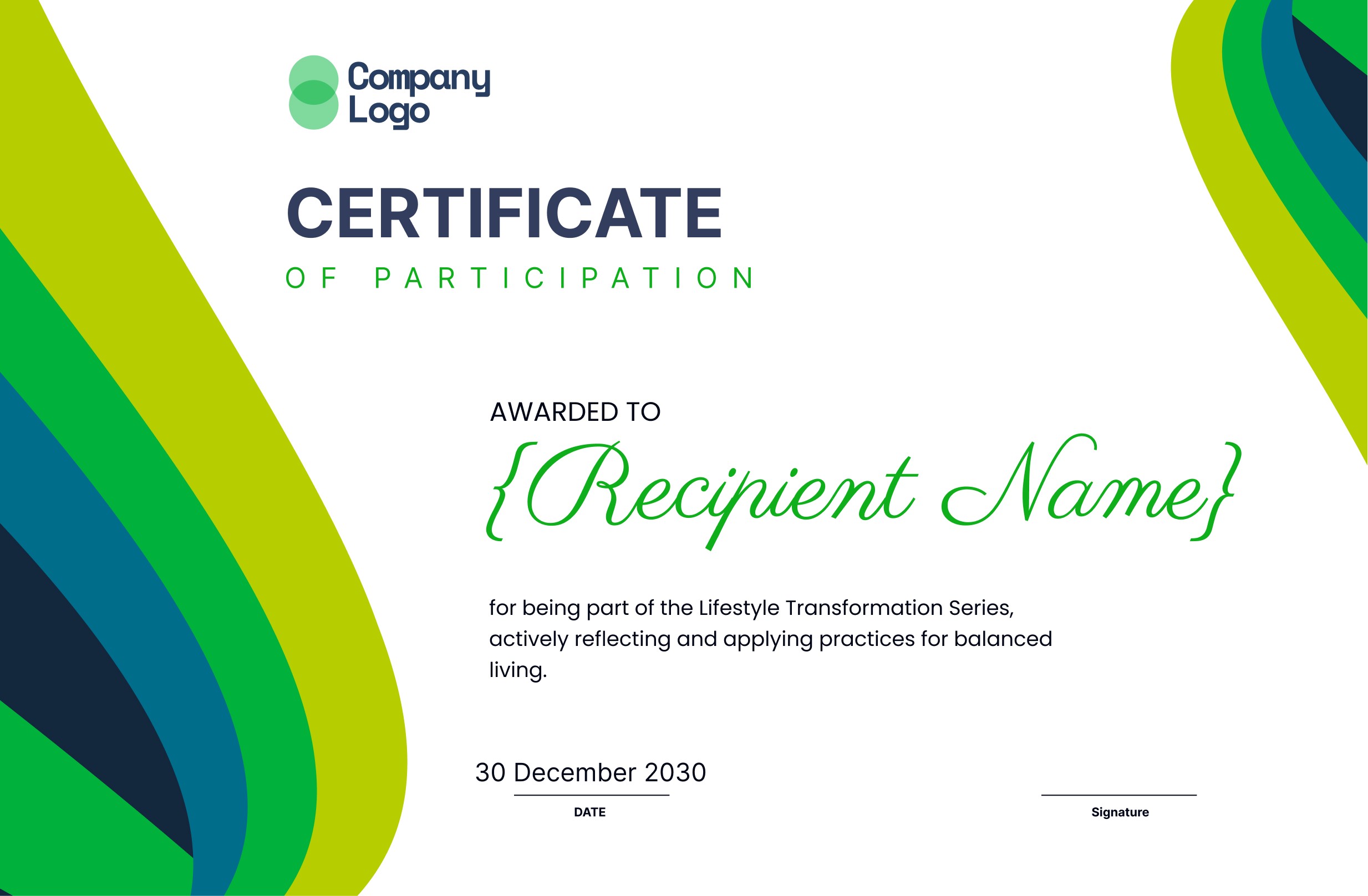 Wauld - Bright and professional participation certificate template