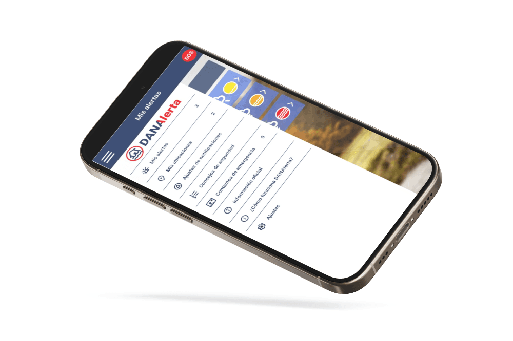 Mobile view presenting app main menu