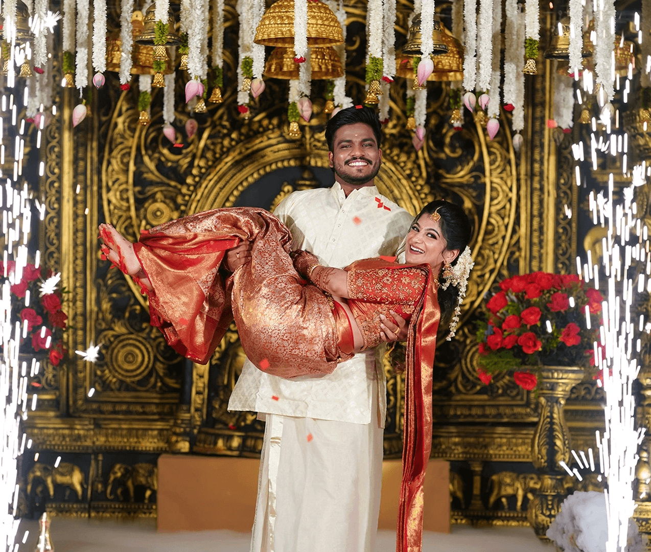 Romantic wedding moment