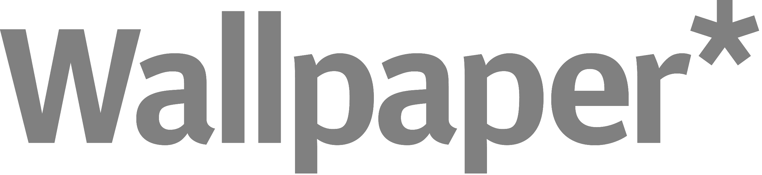 Wallpaper magazine logo in gray text with a modern font.
