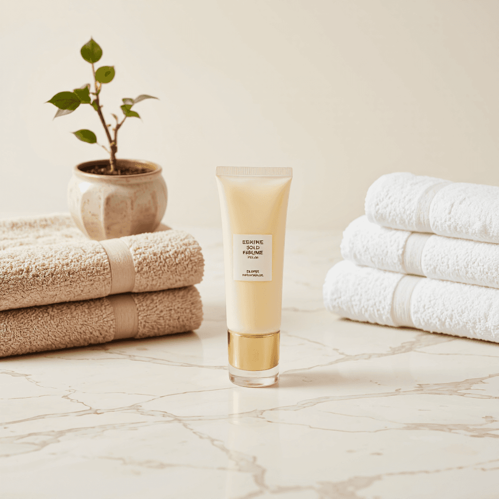 product photography of tube of solid perfume