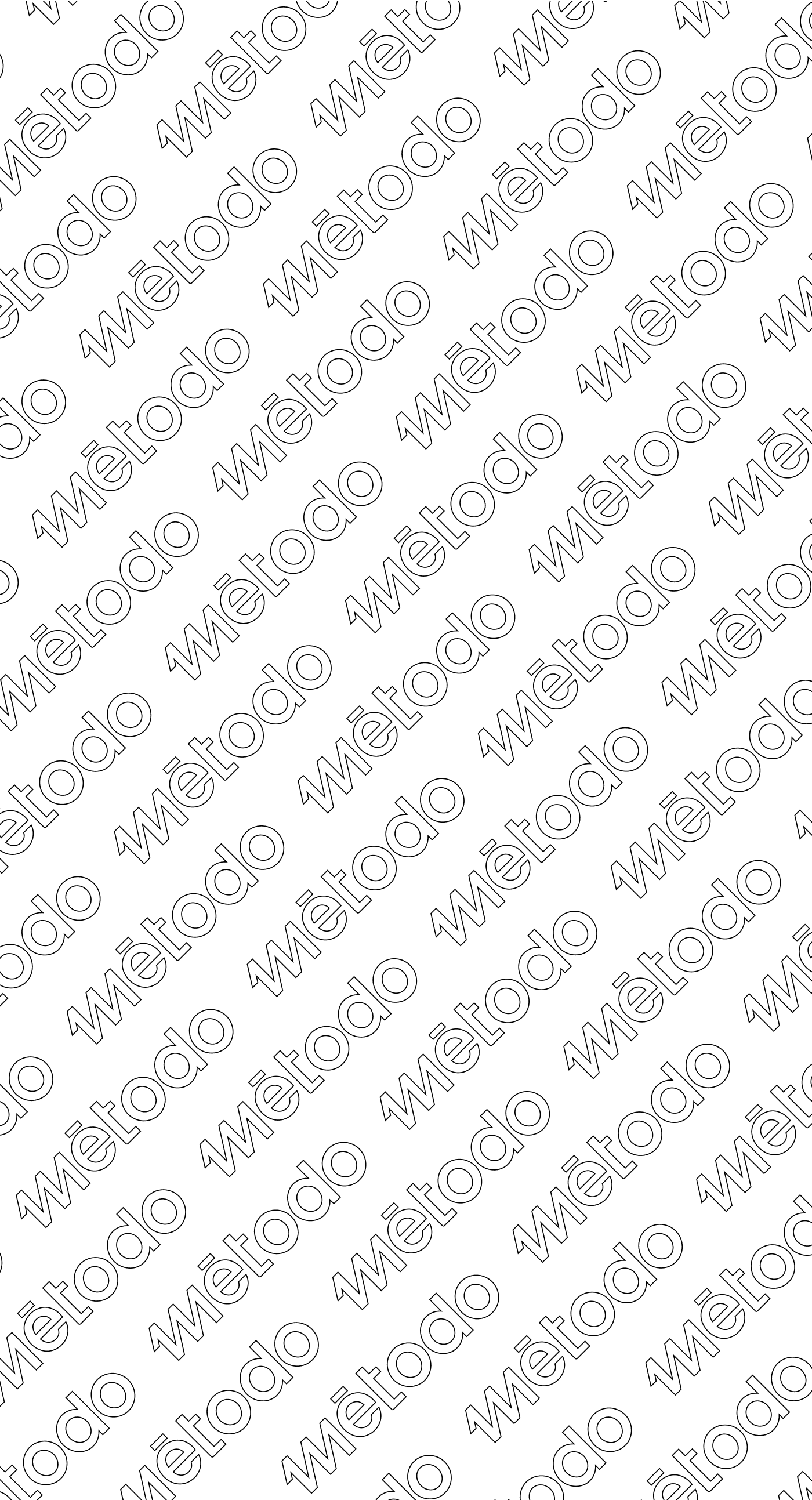 Um contorno preto simples de do logo Método em um fundo transparente.