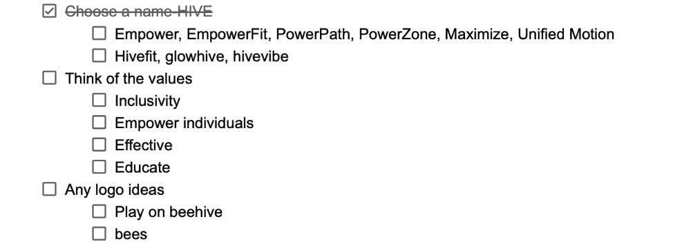 Notes describing core values of Hive